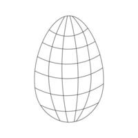 Easter egg drawn in doodle style on white background. vector