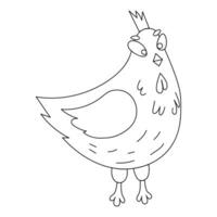 Vector design of a chicken in doodle style.