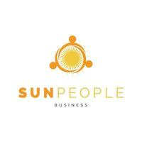 Sun People Icon Logo Design Template vector