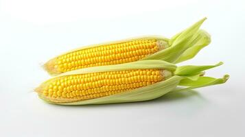 AI generated Corn on White Background. Fresh, Healthy, Healthy Life, Vegetable photo
