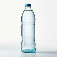 AI generated A Plastic Bottle Full of Water on White Background. Drink, Beverage, Pure, Mineral Water photo