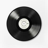 AI generated Vinyl Record on White Background. Recording, Music, Song photo