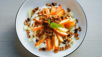 AI generated grated carrots with apple and yoghurt photo