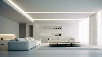 AI generated Modern minimalist interior house decoration design apartment photo