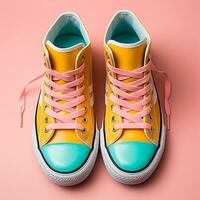 AI generated Bright modern stylish sneakers - AI generated image photo