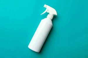 AI generated Blank white spray bottle mockup photo