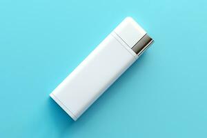 AI generated Blank white cigarette gas lighter mockup photo