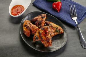 Buffalo grilled chicken wings barbecue photo