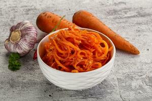 Korean carrot salad in the bowl photo