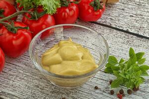 Spicy Mustard sauce in the bowl photo