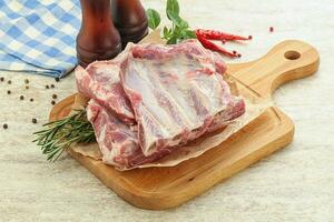 Raw pork ribs for cooking photo