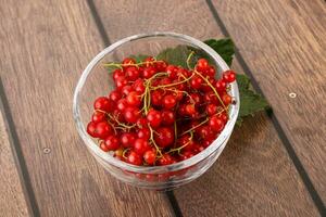 Ripe sweet organic red currant heap photo