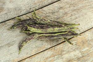 Raw green bean string heap photo