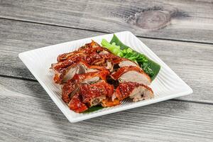 Asian cuisine - roasted duck with skin photo