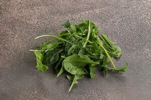 Green Arugula heap over background photo