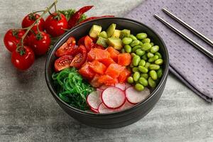 Hawaian cuisine - Poke with salmon photo