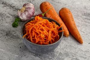 Korean carrot salad in the bowl photo