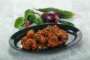 Chinese cuisine - Chicken manchurian gravy photo