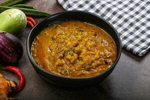 Indian cuisine Dal Tadka soup photo