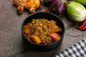 Indian traditional cuisine Aloo mutter photo