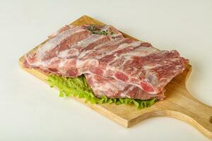 Raw pork ribs for cooking photo