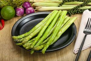 Dietary cuisine - boiled aspargus stem photo