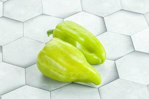 Green raw fresh bell pepper photo