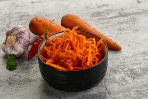 Korean carrot salad in the bowl photo