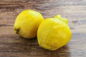 Fresh ripe yellow quince fruit photo