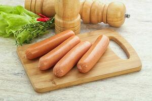 Meat sausages for snack breakfast photo