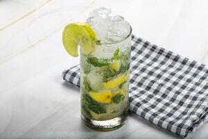 Mojito cocktail with lime and rum photo