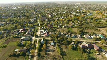 parte superior ver de el aldea. el pueblo de poltavskaya. foto