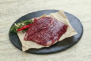 Raw beef machete steak for grill photo