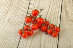 Ripe sweet Cherry tomato branch photo