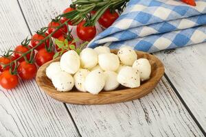 Mozzarella cheese balls in the bowl photo