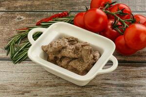 Soft chicken liver with cream photo