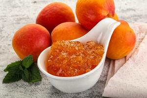 Sweet apricot jam homemade dessert photo