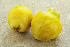 Fresh ripe yellow quince fruit photo