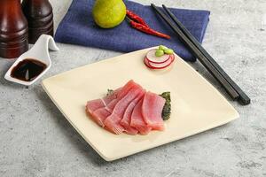 Japanese cuisine - sliced tuna sashimi photo