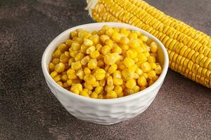 Marinated corn in the bowl photo