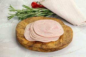 Sliced pork ham for sandwiches photo