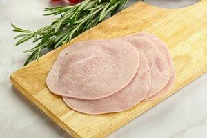 Sliced pork ham for sandwiches photo