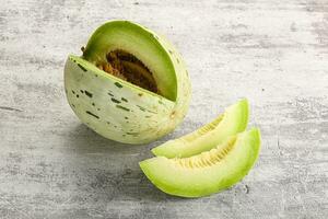 Ripe sweet and juicy dalmatian melon photo