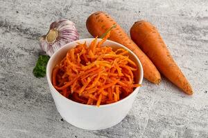 Korean carrot salad in the bowl photo