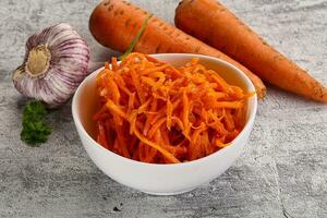 Korean carrot salad in the bowl photo