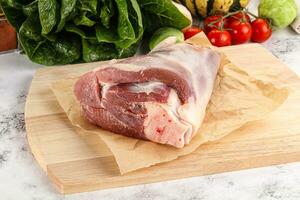 Raw lamb shank for cooking photo