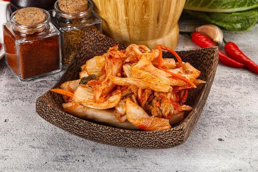 coreano cocina fermentado repollo kimchi foto