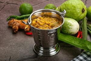Indian cuisine Dal Tadka soup photo