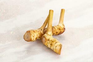 Raw galangal root seasonong aroma photo