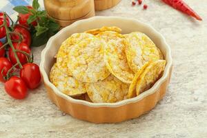 Natural organic grain rice chips photo